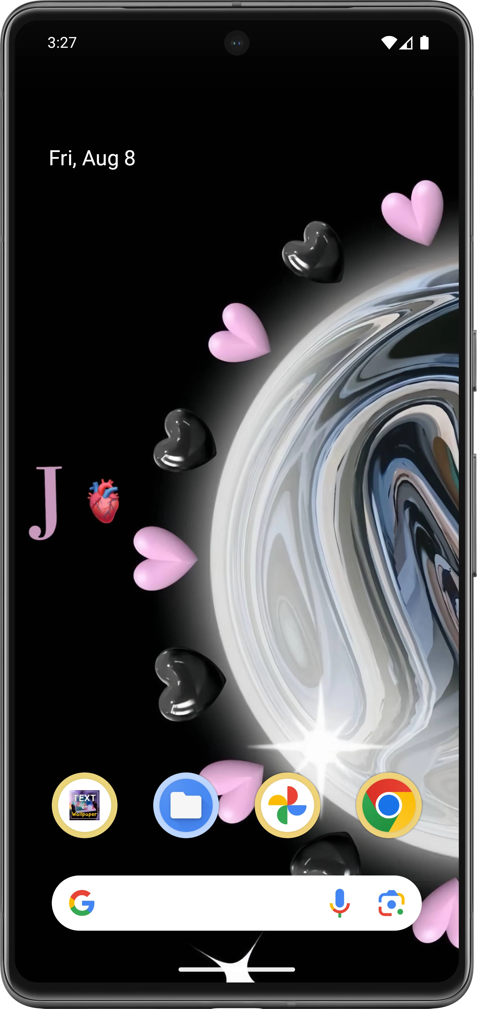 Text on Live Wallpaper screenshot